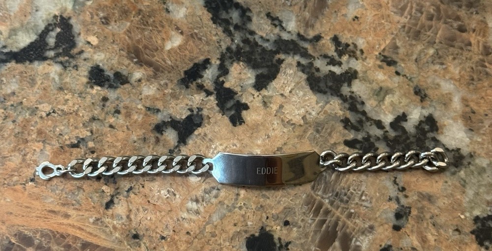 Vintage Identification Men’s Silver Tone 7.5”