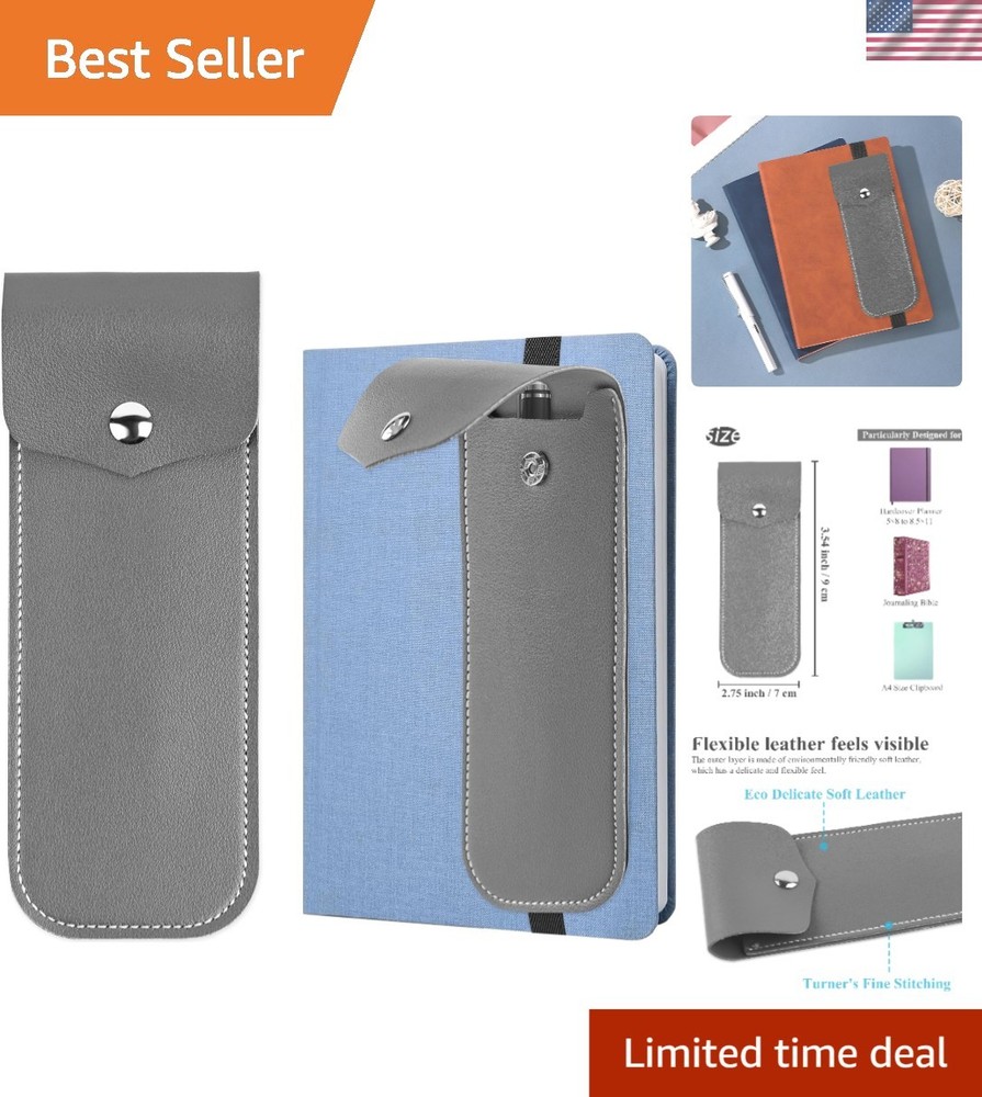 Multi-Functional Grey Pen Holder for Notebooks - Elegant and Practical Design