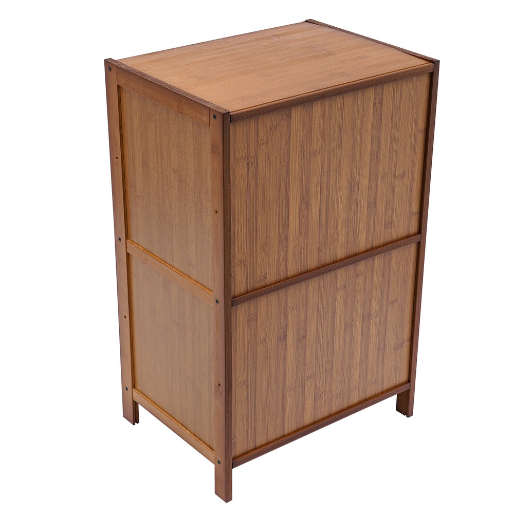 Nightstand With Decor Drawers Rattan Pattern End Table - Bamboo Sofa Side Table