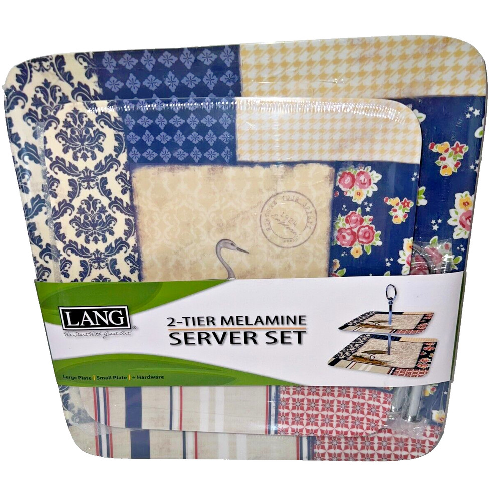 Lang Boardwalk Breeze Melamine 2-Tier Server Set NEW