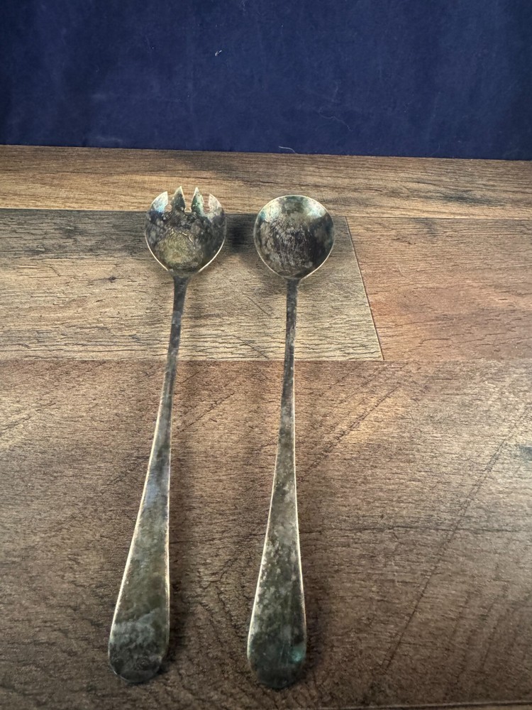 EPNS Silverplated Salad Server Set Plain Pattern Modern Design