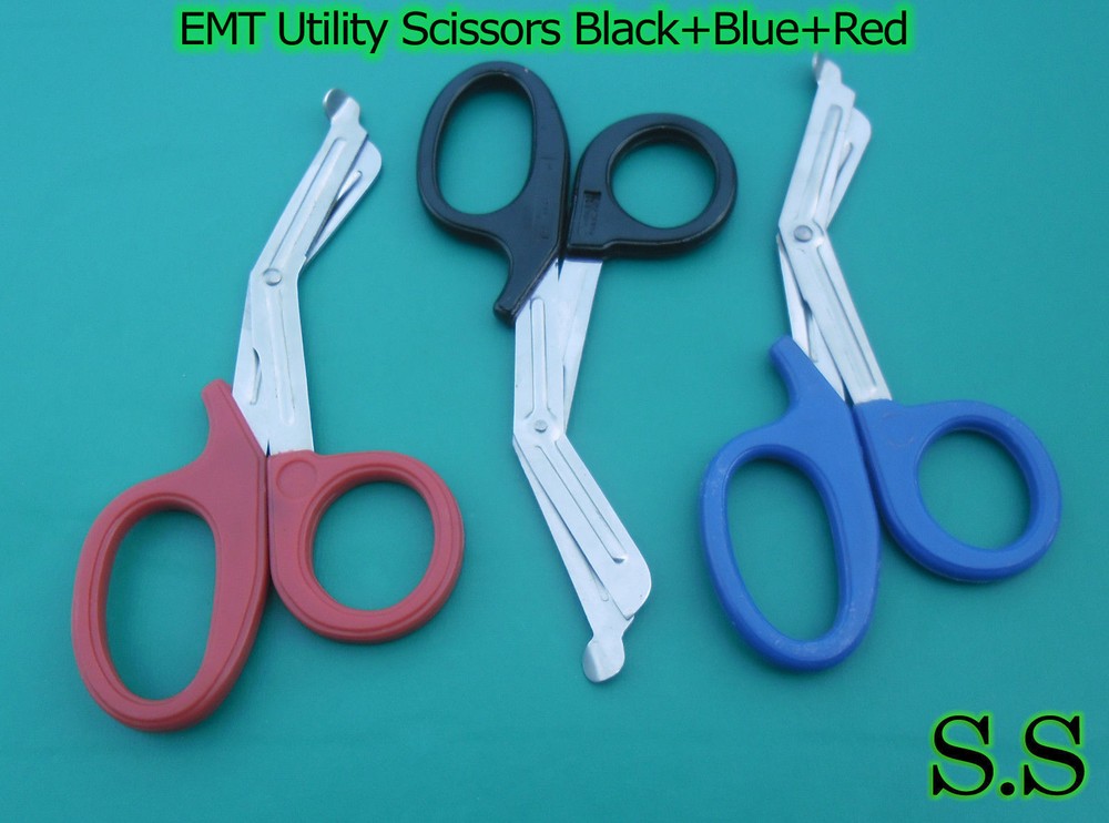 EMT Utility Scissors Set Black,Red & Blue Colour Surgical Instruments