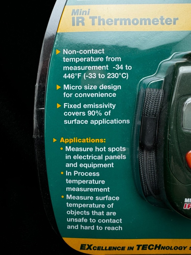 Extech IR100 Mini IR Thermometer, Measures Temperature