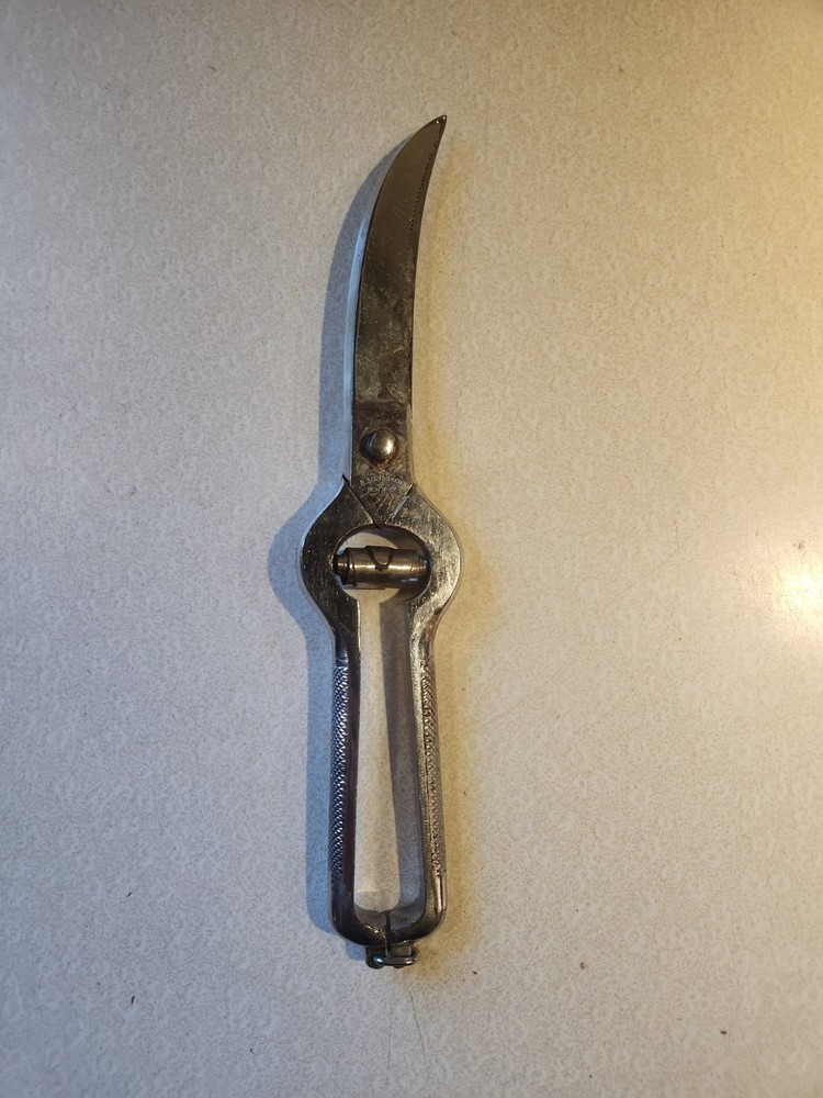 Vintage Poultry Chicken Shears Scissors Kitchen Tool Spring Opening 10"  5"blade