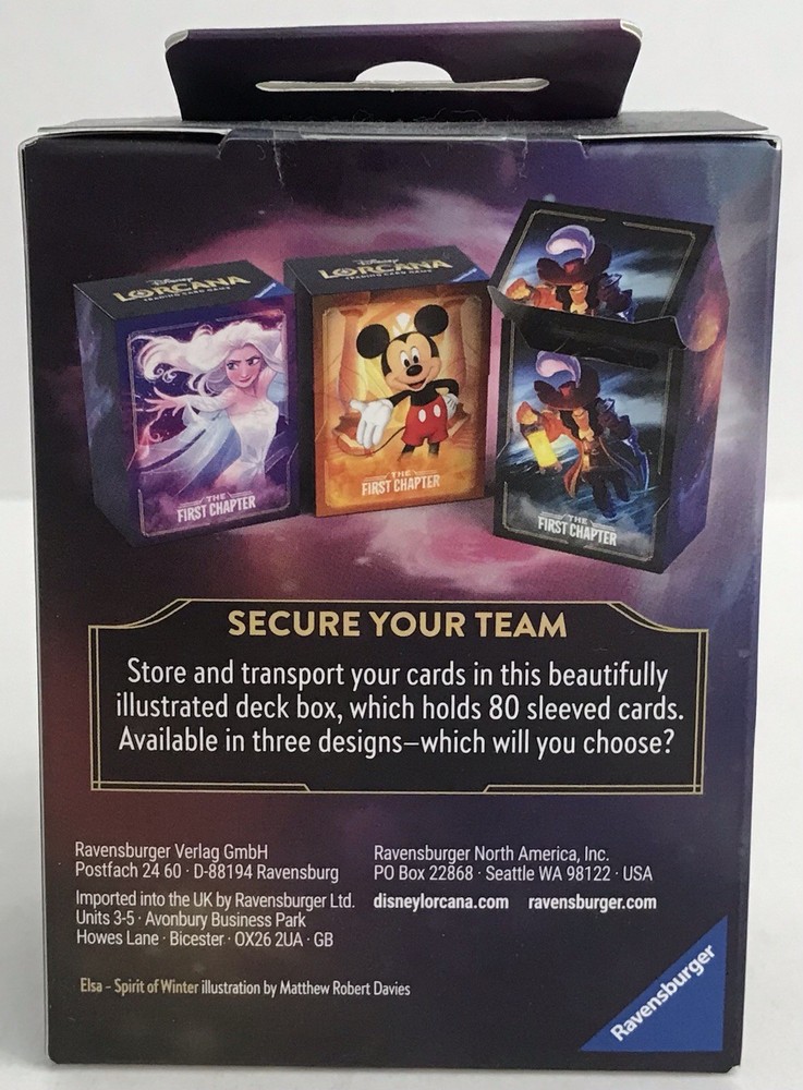 Disney Lorcana First Chapter Elsa, Mickey Mouse, Captain Hook Deck Box Set NEW