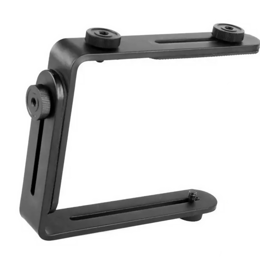 Metal L-Shape Flash Bracket Flashlight Camera Holder Mount For DSLR Camera