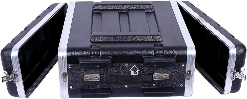 Crossrock Stackable 3U Rack Case, Standard 19.25” Depth, Polyethylene Hard-Black