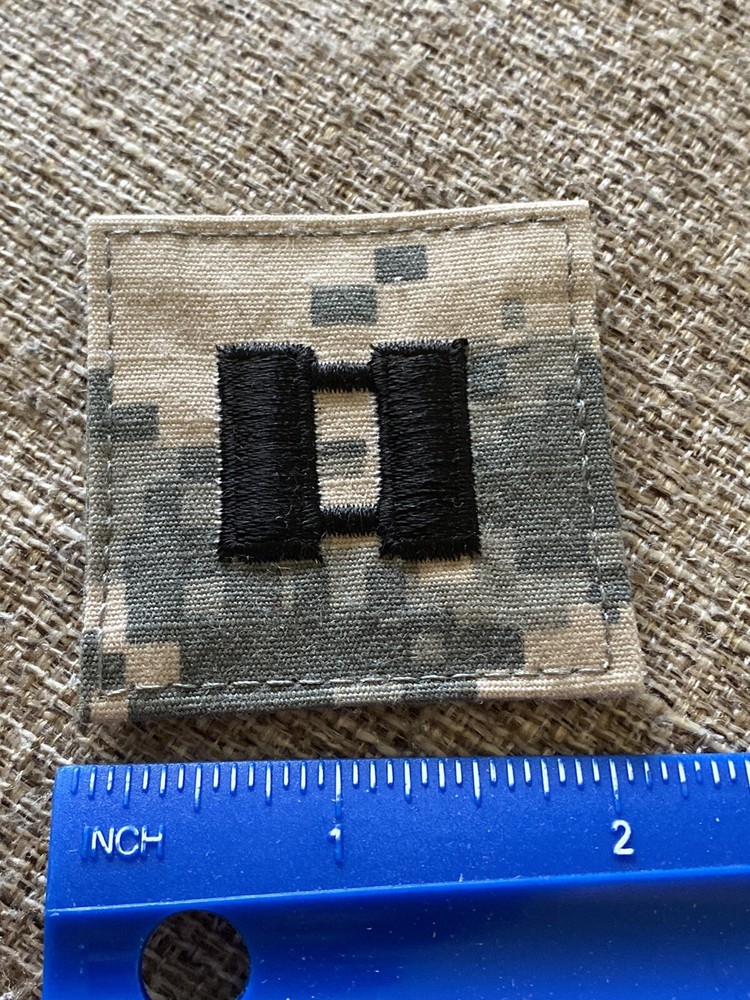 US Army Captain CPT O-3 Rank ACU Hook / Loop Pattern Military Patch INV6337