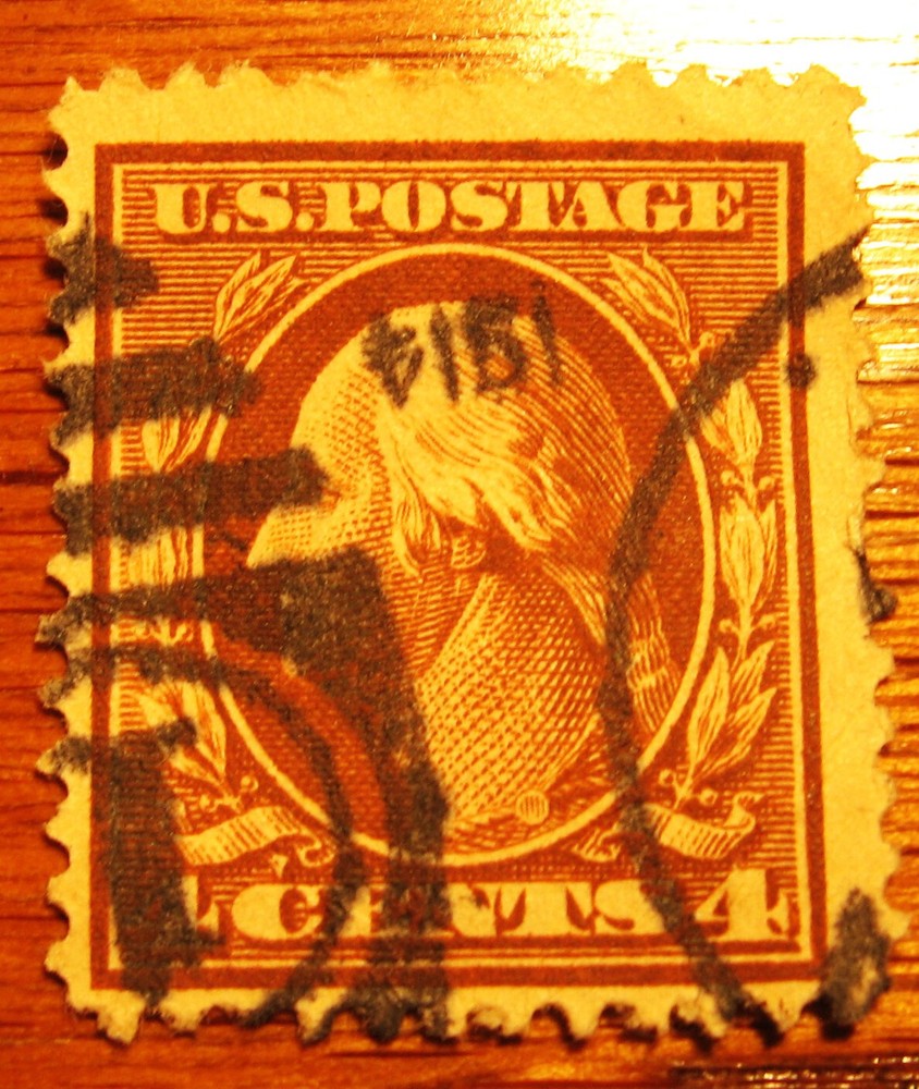 1908-09 4 Cent Washington Stamp Brown