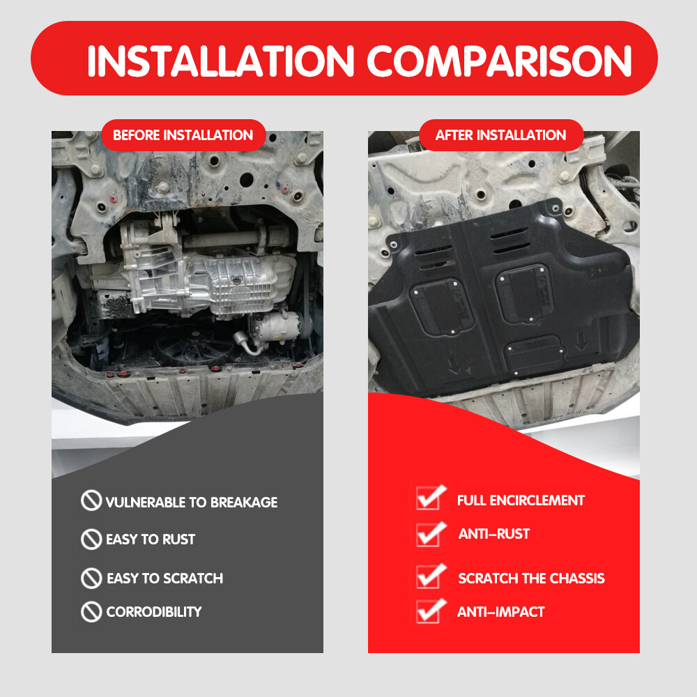 Engine Splash Shield For Ford Focus 2012-2018 Auto Under Guards Mudguard Black