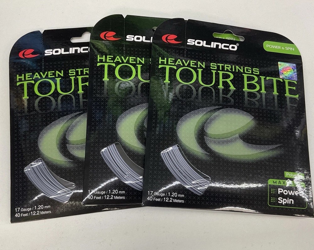 3 Pack Solinco Tour Bite 17g/1.20mm Polyester Silver