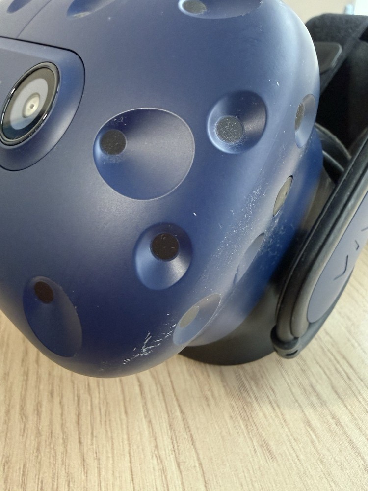 HTC VIVE Pro VR Blue Headset With Cable & Black Controllers - Read Please