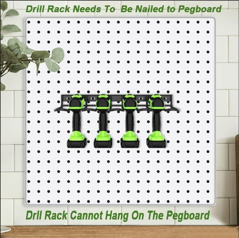 Power Tool Organizer Drill Holder Wall Mount Thickened Drill Rack 50 Lbs Garage