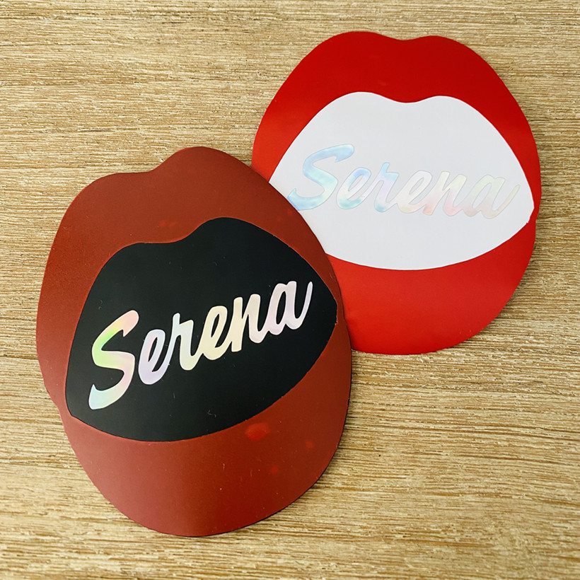 Personalized Custom Lips Name Sticker - 1 Pcs