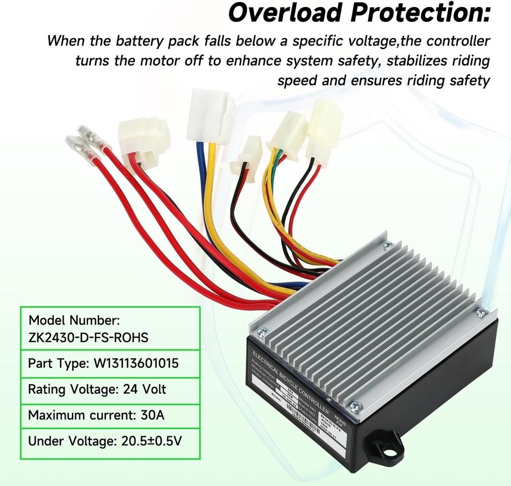 24V Controller and Throttle Grip Kit For Razor E200 E300 MX350 Electric Scooter