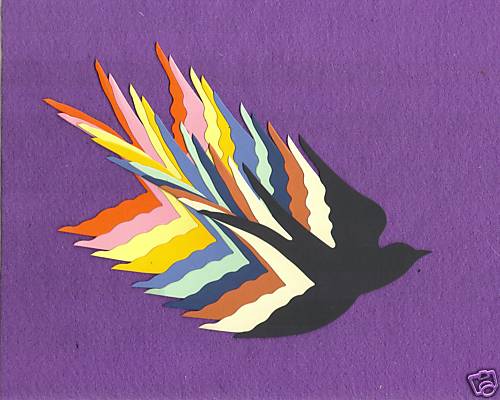 BIRD die cuts scrapbook cards