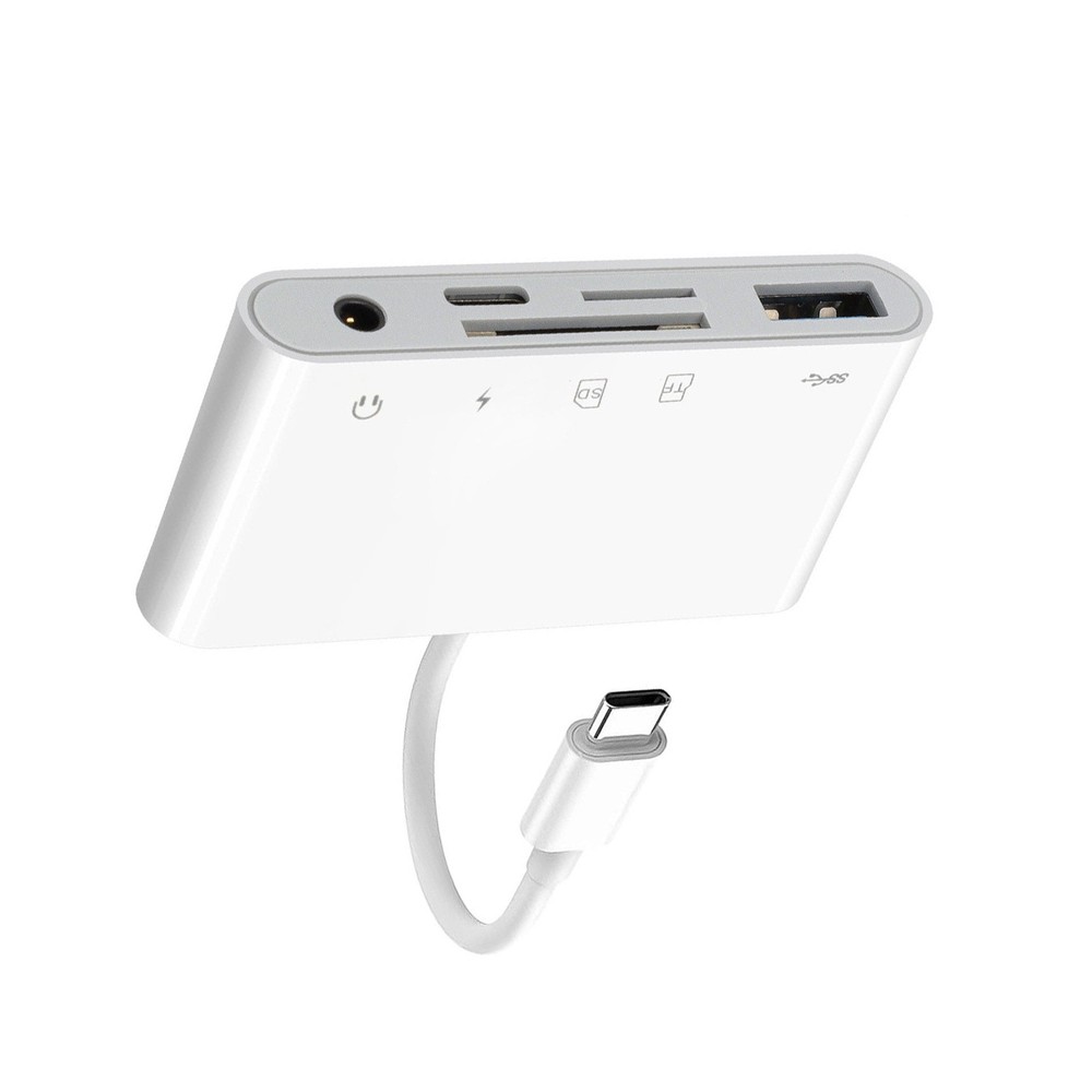 5-IN-1 USB-C Memory Card Reader High-Speed Hub Adapter for Micro SD SDXC CF SDHC
