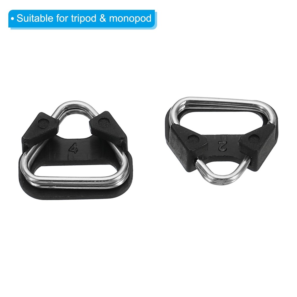 16 x Camera Strap Lug Ring Metal Triangle Split Ring Hook Adapter Plastic Cap