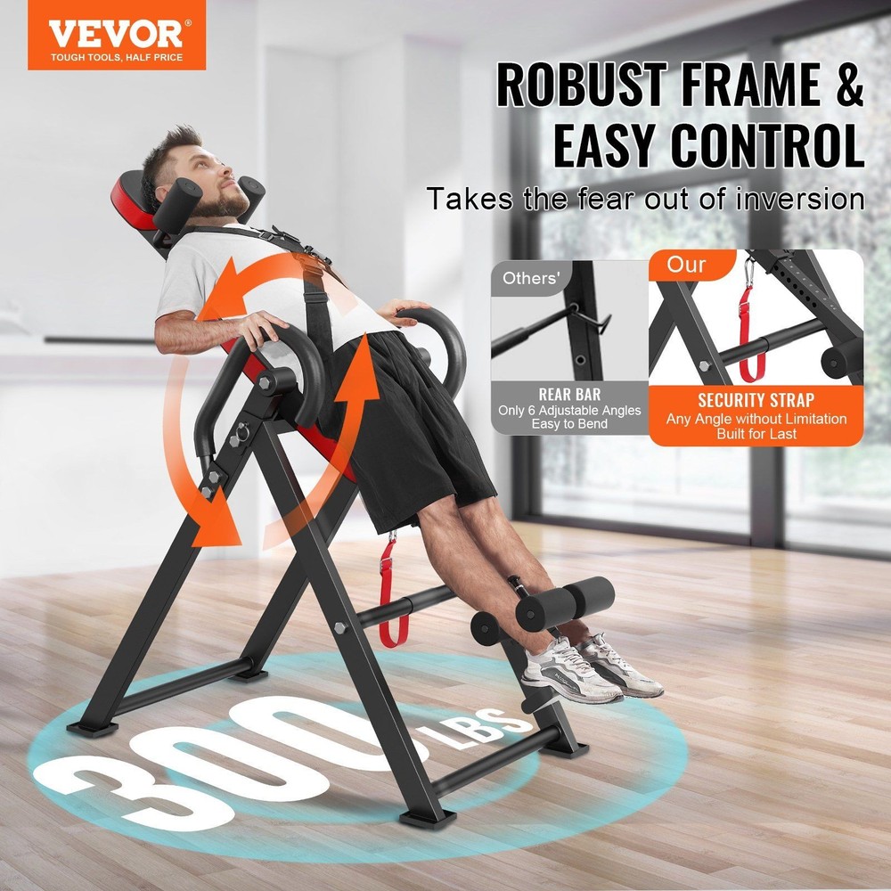Adjustable Inversion Therapy Bench 330lb Capacity Folding Table