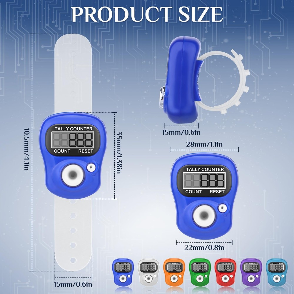 7 Pack Electronic Finger Tally Counter5 Digit LCD Electronic Digital Display
