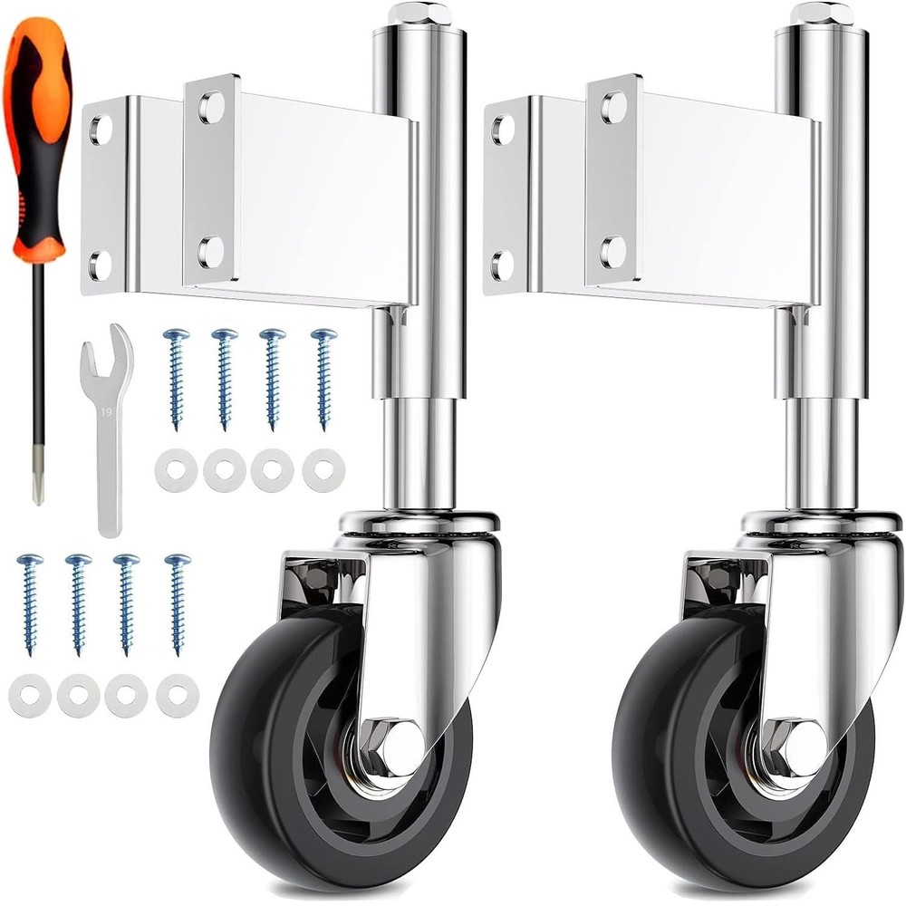 Spring Loaded Gate Casters 3” Heavy Duty Gate Caster Wheels with Hardware
