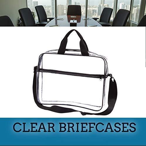 Clear Portfolio Briefcase Messenger Bag with Handles Work Document Storage