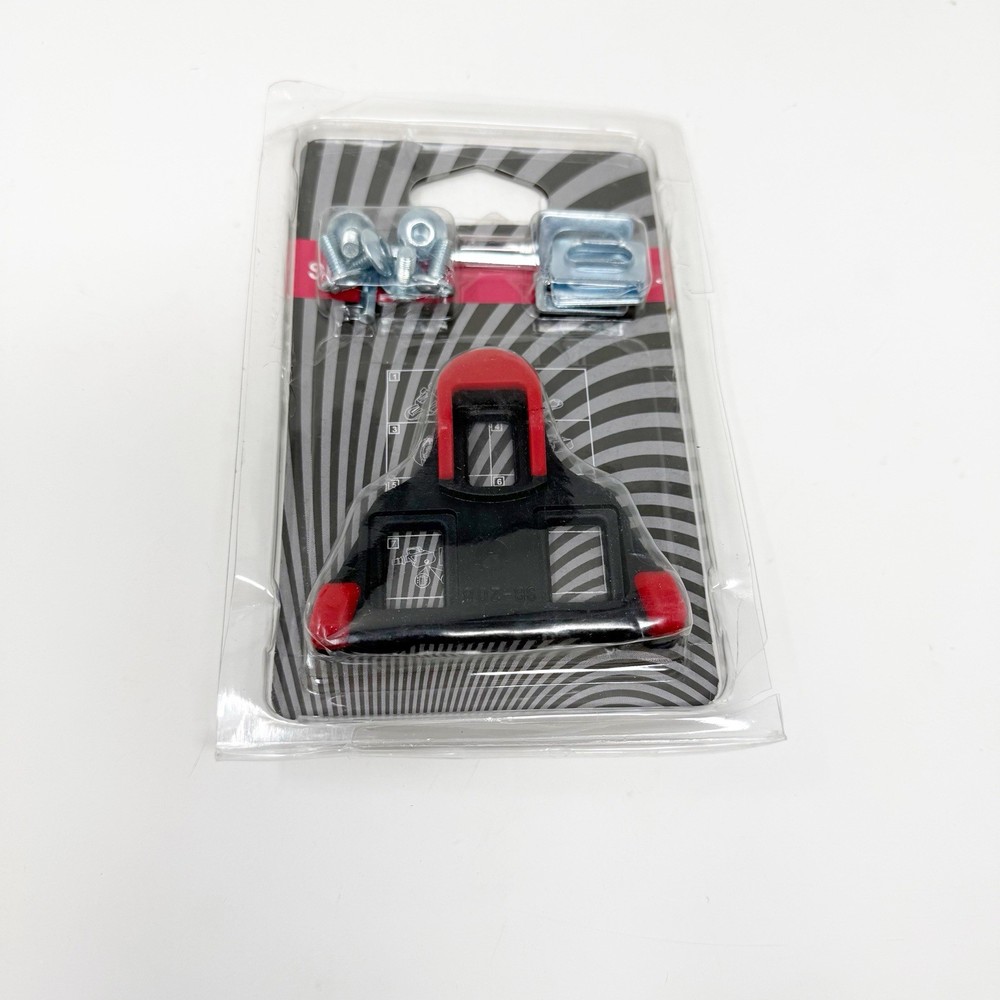 (1) Shenba Red & Black Cycling Cleat Set 9° - Open Box
