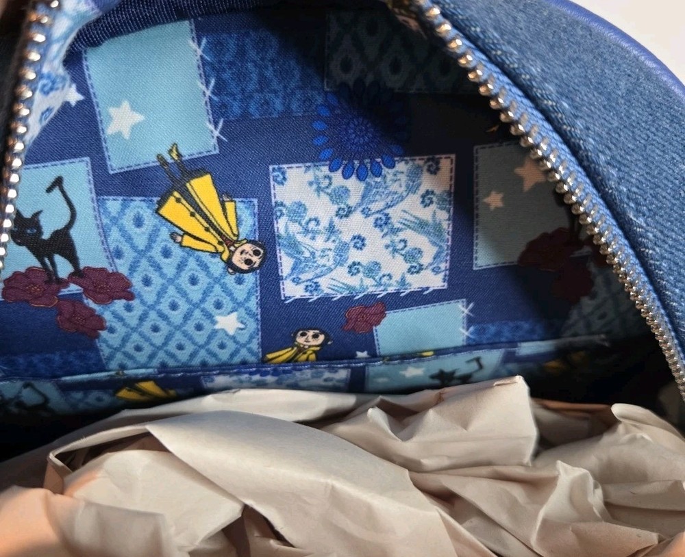 Coraline "Laika" Patchwork Denim Mini Backpack