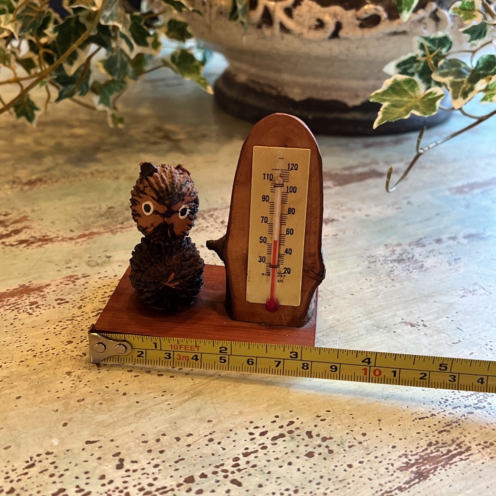 VINTAGE OWL THERMOMETER WORKING