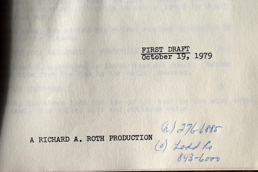 1979 SUM VII Original Screenplay Script First Draft