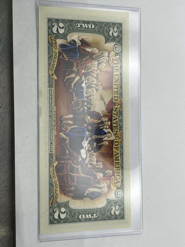 Colorized $2 Bank Note- Fourth Of July