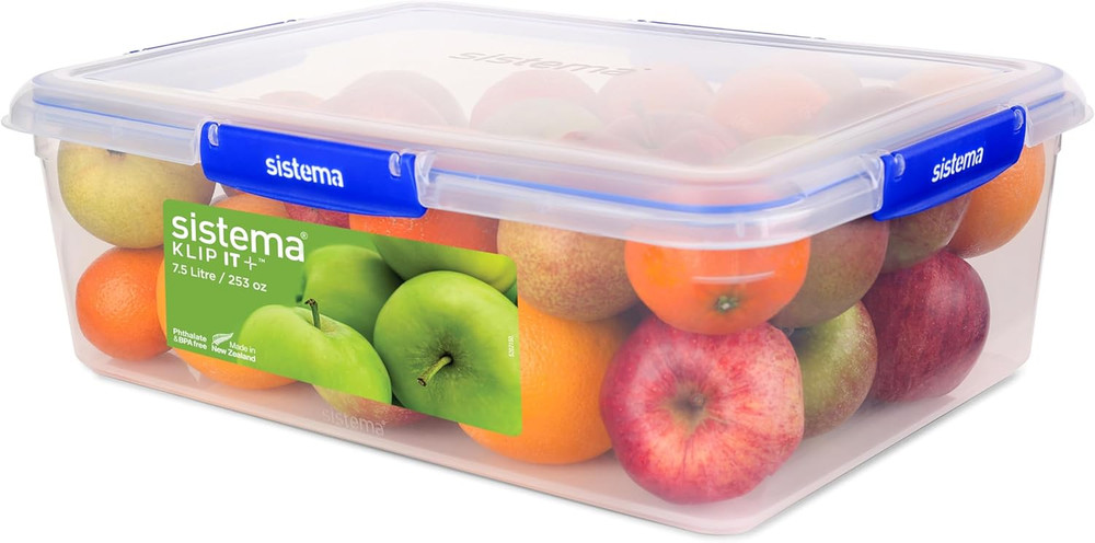 KLIP IT plus Food Storage Containers | 7.5 L Rectangle | Stackable & Airtight Fr