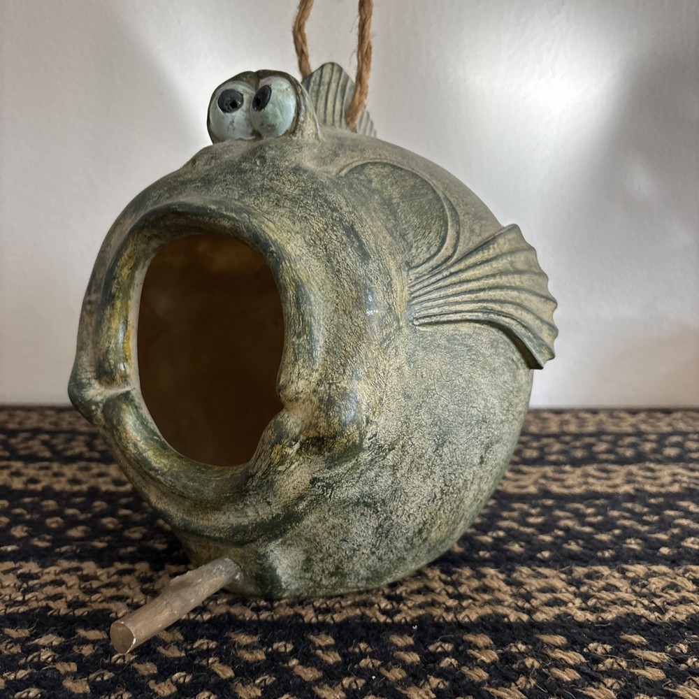 Art Pottery Fish Birdhouse