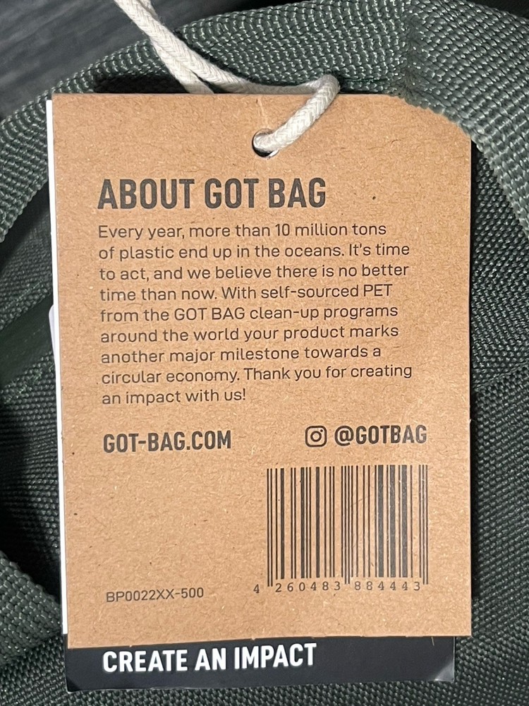 GotBag Backpack Day Pack Algae Green Water Resistant NWT