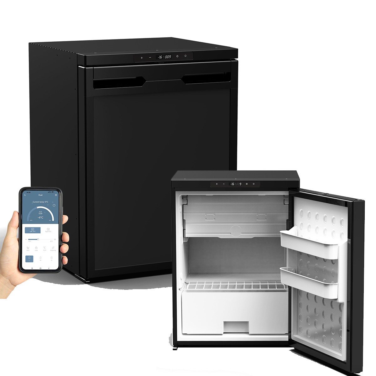 Mini Refrigerator AC110 DC 12V Fridge 2.3cu ft/65L RV Refrigerator for Truck RV