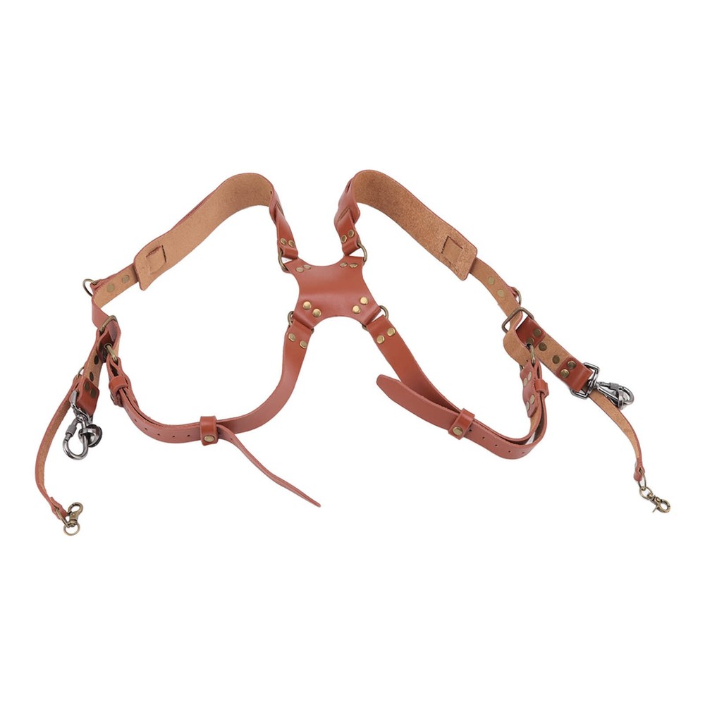 Dual Shoulder Leather Harness Comfortable Camera Strap Accessories for 2 Cameras