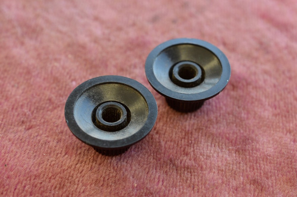 Vintage 1968 Gibson Witchhat Knobs Witch Hat Black Gold Inserts Les Paul Custom!