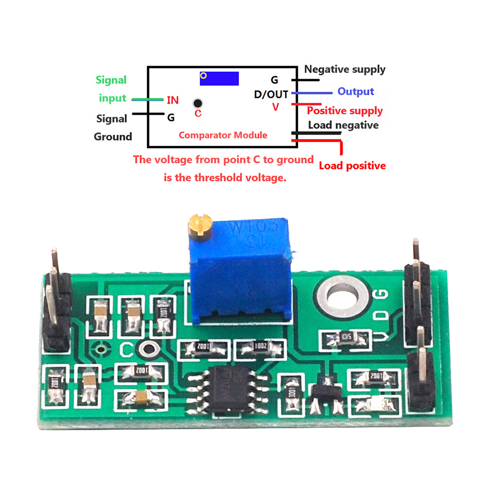 LM393 Voltage Comparator Module High Low Level Dual Output Signal Adjustable