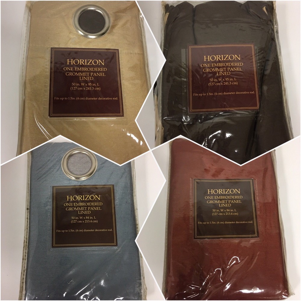Horizon one embroidered grommet panel lined size and color options