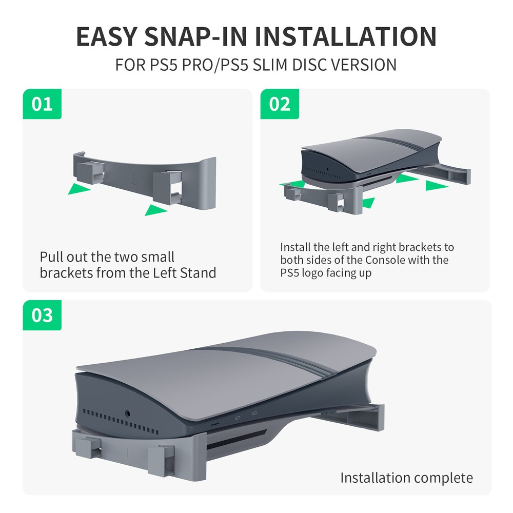 Disc Digital Horizontal Stand Placement Bracket For Sony PS5 Pro/Slim Console US