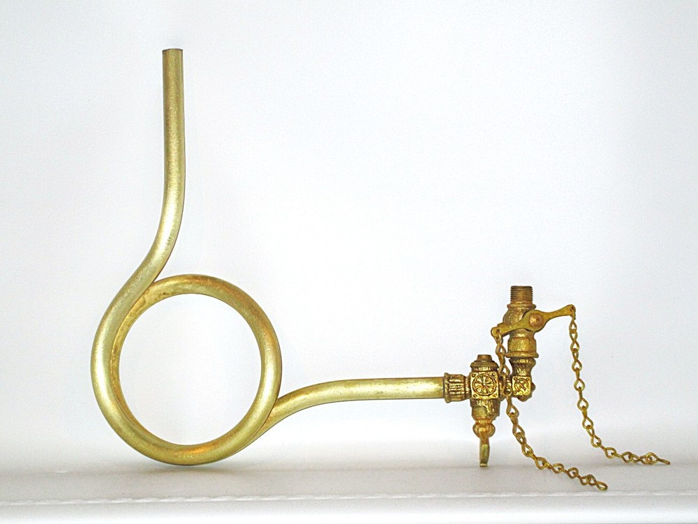 Antique Solid Brass Gas Light Sconce Arm with Valve