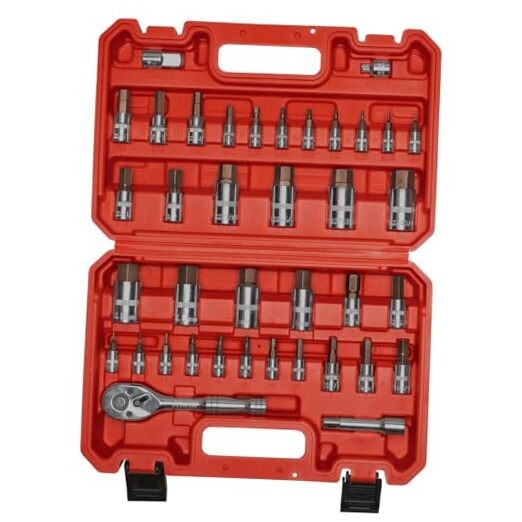 38PCS Master Allen Socket Set，SAE and Metric Hex Bit 38PC Allen Socket Set