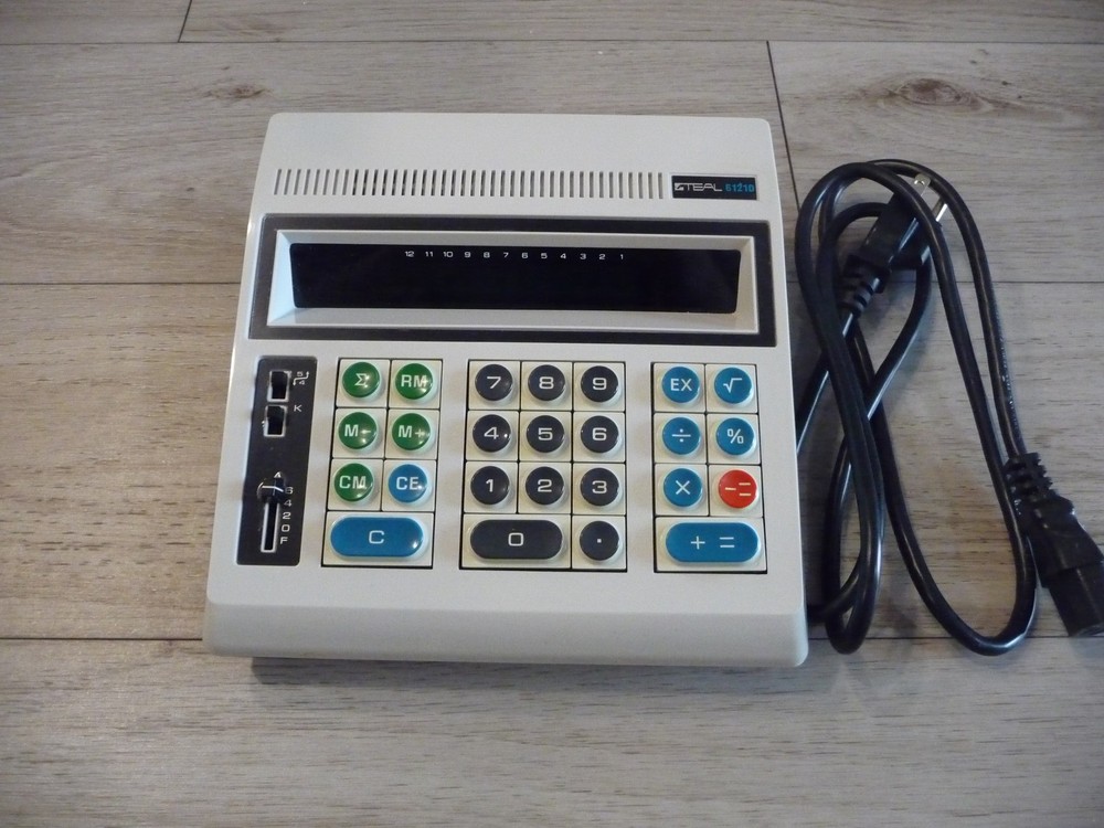 Vintage Teal 6121D Adding Machine Calculator