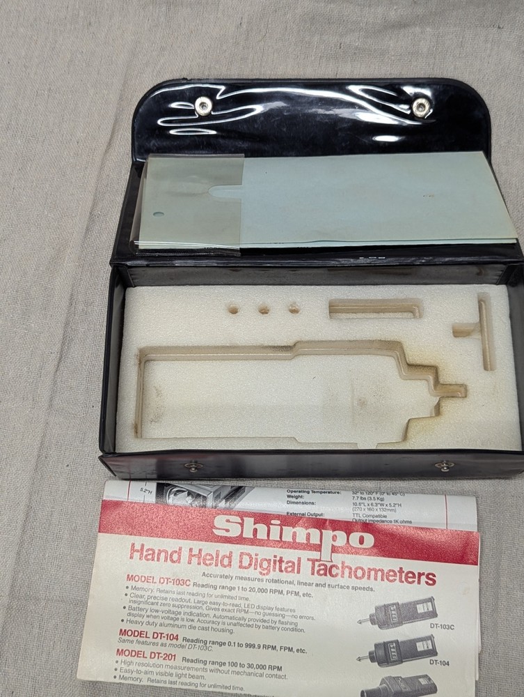 Shimpo DT-103b Digital Tachometer DigiTacho With Case