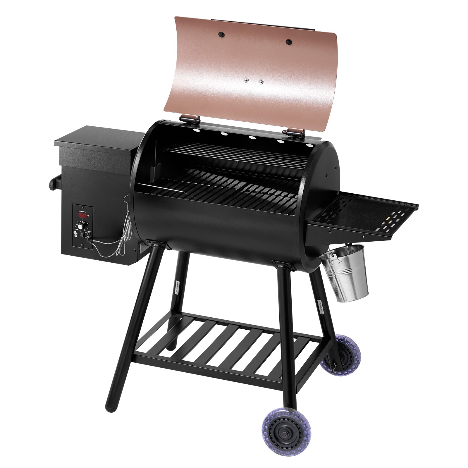 Wood Pellet Grill Smoker Outdoor Electric BBQ Grills 456 Sq.in Cook Area