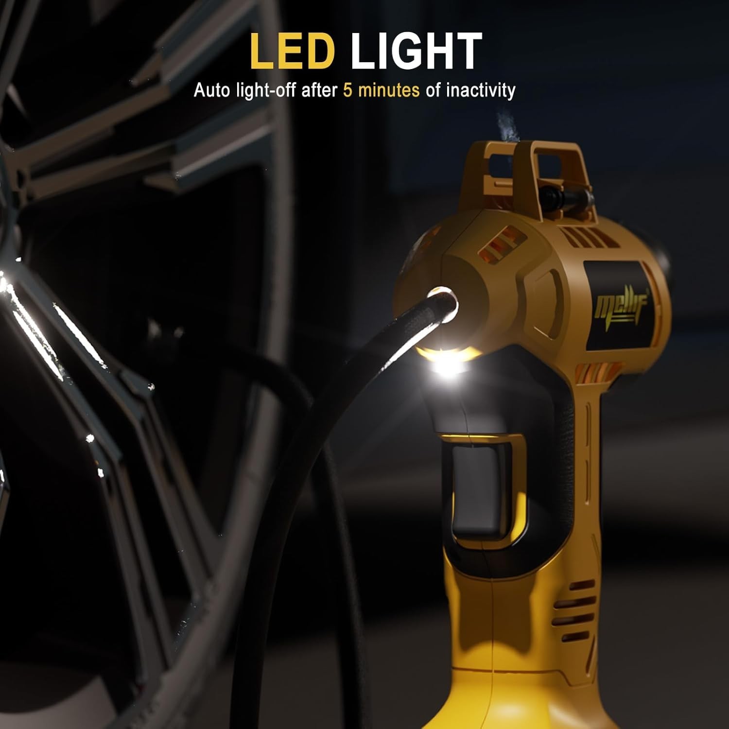 Cordless Tire Inflator Portable Air Compressor Tire Pump for Dewalt 20V Battery