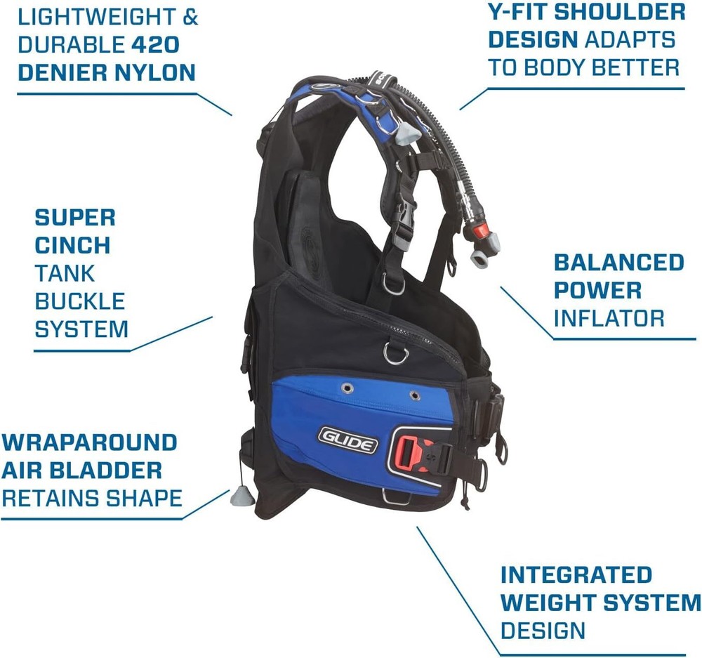 ScubaPro Glide with BPI BCD, Blue, XS