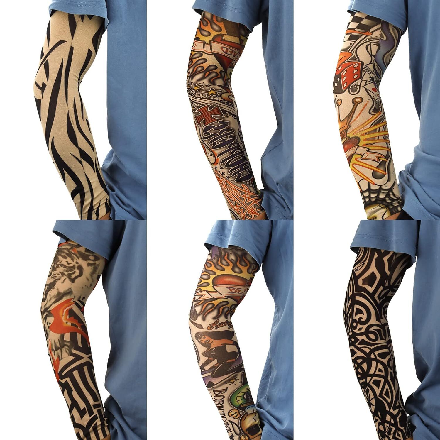 10PCS Tattoo Cooling Arm Sleeves Cover Outdoor Sport Summer UV Sun Protection US