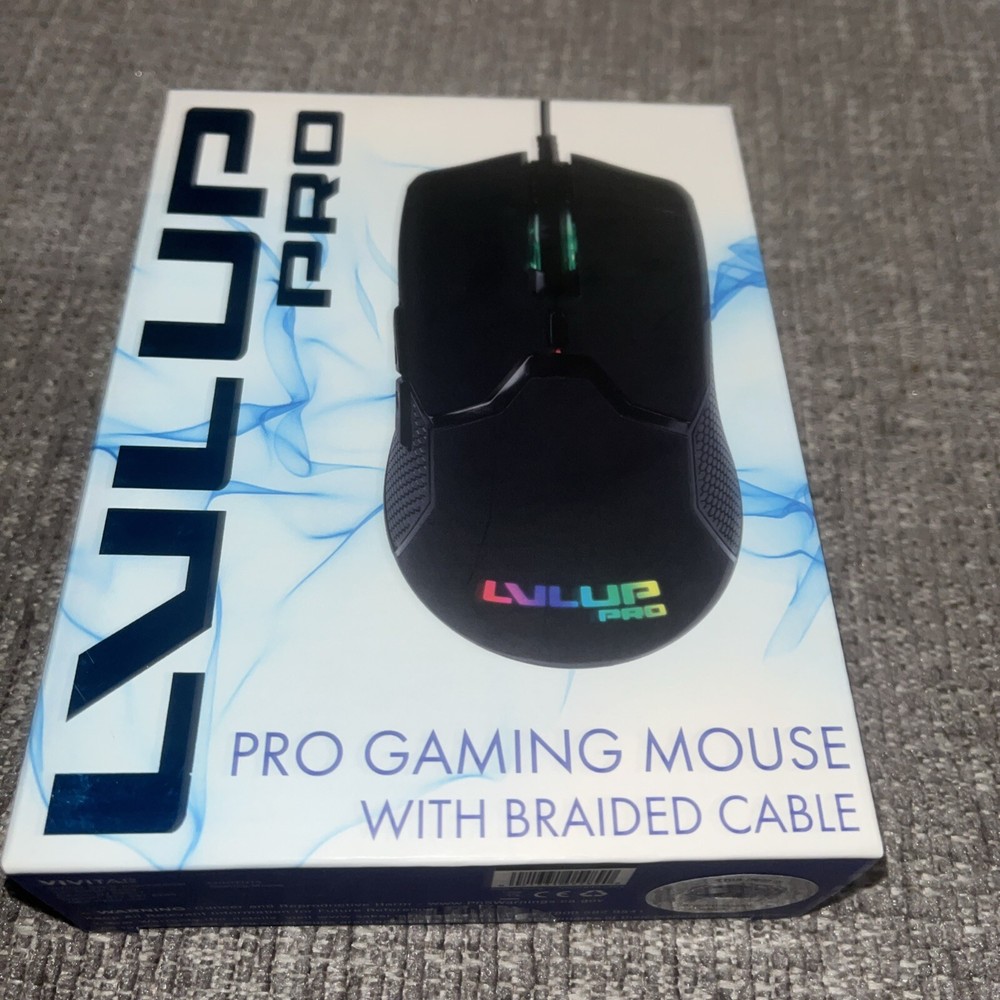 Lvl Up Pro Pro 6 Button Gaming Mouse With Braided Cable Ergonomic Lighted