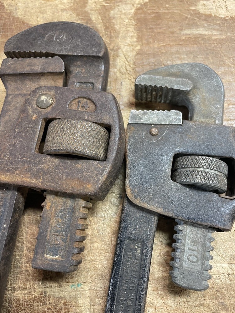 PAIR Vintage Pipe Wrench Plumbers Tool  MONKEY WRENCH